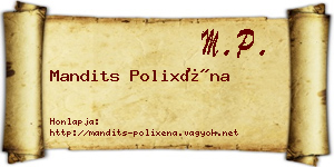 Mandits Polixéna névjegykártya